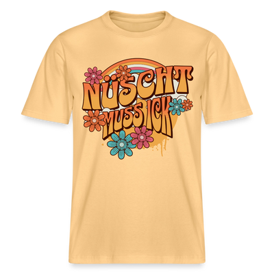 BERLINER RETRO-NÜSCHT MUSS ICK-Relaxed Fit Unisex Bio-T-Shirt - Hellgelb