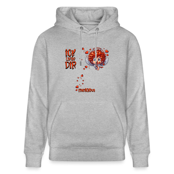 ICK LIEBE DIR-Unisex Bio-Hoodie - Grau meliert
