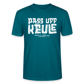Berliner Spruch-PASS UFF KEULE-Unisex T-Shirt mit Berliner Schnauze - Ozeanblau