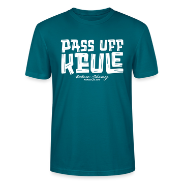 Berliner Spruch-PASS UFF KEULE-Unisex T-Shirt mit Berliner Schnauze - Ozeanblau