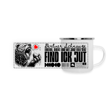Berlin Souvenir-FIND ICK JUT-Panorama Emaille-Tasse - Weiß