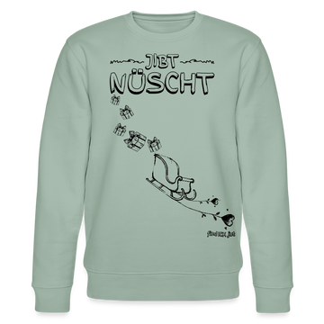 Weihnachten in Berlin25-JIBT NÜSCHT-Unisex Bio-Sweatshirt - Helles Graugrün