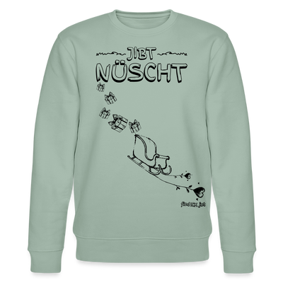 Weihnachten in Berlin25-JIBT NÜSCHT-Unisex Bio-Sweatshirt - Helles Graugrün