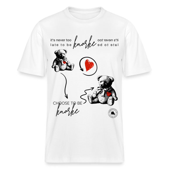 Berlin-T-Shirt-BERLINER KNORKE-Relaxed Fit Unisex Bio-T-Shirt - Weiß