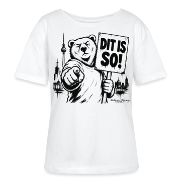Berlin Souvenir T-Shirt-DIT IS SO!-Relaxed Rundhals Frauen Bio-T-Shirt - Weiß