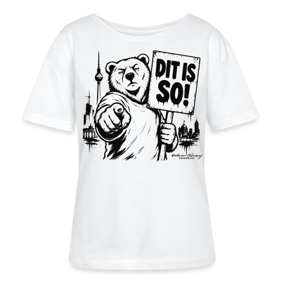 Berlin Souvenir T-Shirt-DIT IS SO!-Relaxed Rundhals Frauen Bio-T-Shirt - Weiß