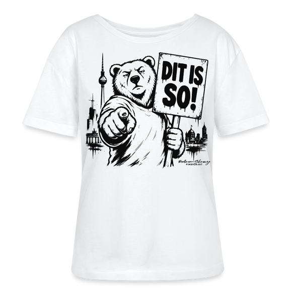 Berlin Souvenir T-Shirt-DIT IS SO!-Relaxed Rundhals Frauen Bio-T-Shirt - Weiß