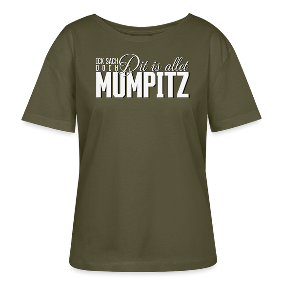 MUMPITZ-Rundhals Frauen Bio-T-Shirt mit Berliner Schnauze - Khaki