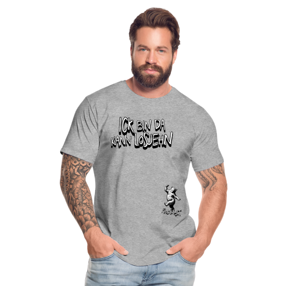 ICK BIN DA-Männer Premium Bio T-Shirt - Grau meliert