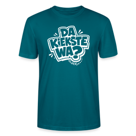 Berlin Shirt mit Spruch- DA KIEKSTE WA?-Unisex T-Shirt Bio - Ozeanblau