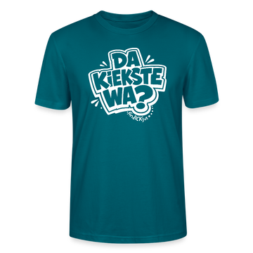 Berlin Shirt mit Spruch- DA KIEKSTE WA?-Unisex T-Shirt Bio - Ozeanblau