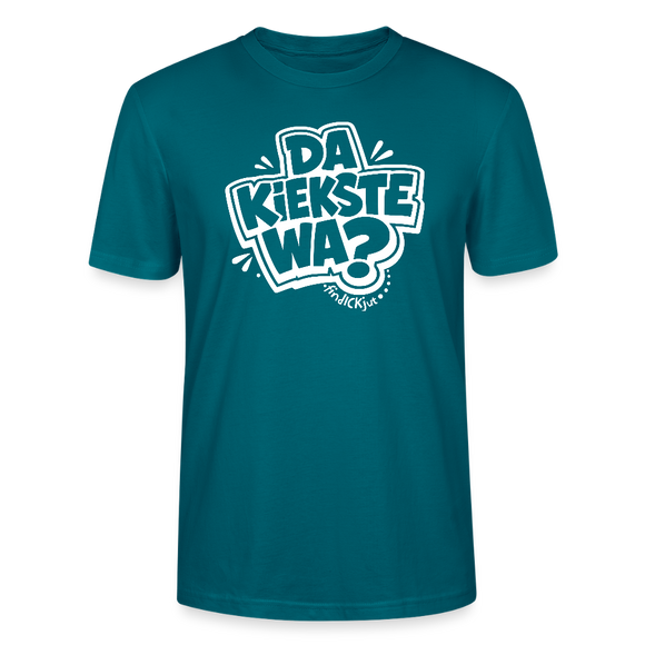 Berlin Shirt mit Spruch- DA KIEKSTE WA?-Unisex T-Shirt Bio - Ozeanblau