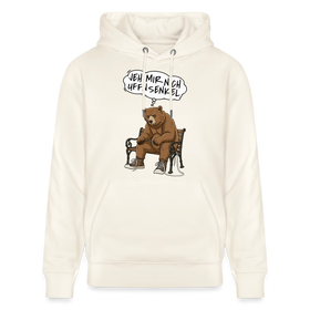 Berliner Bär mit Berliner Schnauze-JEH MIR NICH UFFN SENKEL-Unisex Bio-Hoodie - Naturweiß 