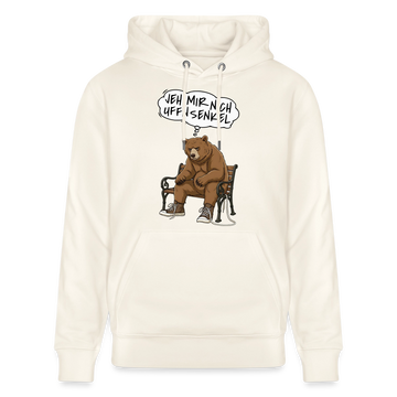 Berliner Bär mit Berliner Schnauze-JEH MIR NICH UFFN SENKEL-Unisex Bio-Hoodie - Naturweiß 