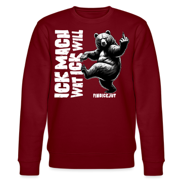 ICK MACH WAT ICK WILL-Unisex Bio-Sweatshirt - Burgunderrot