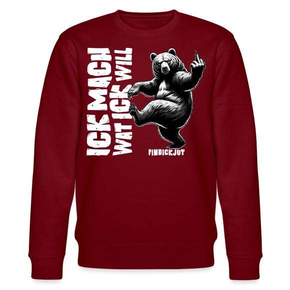 ICK MACH WAT ICK WILL-Unisex Bio-Sweatshirt - Burgunderrot