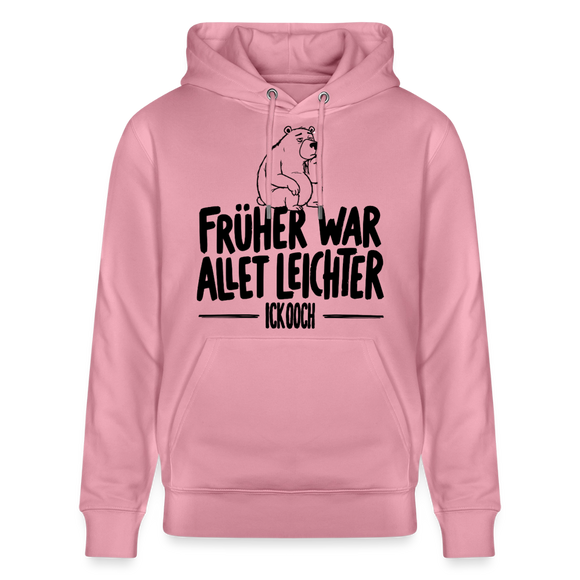 Berliner Spruch-FRÜHER WAR ALLET LEICHTERUnisex Bio-Hoodie - Lila Traum