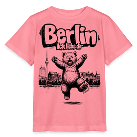 Berlin Souvenir-Kinder T-Shirt Bio-BERLIN ICK LIEBE DIR - Pink 