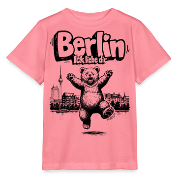 Berlin Souvenir-Kinder T-Shirt Bio-BERLIN ICK LIEBE DIR - Pink 