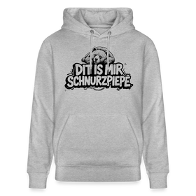 Berliner Bär-Unisex Bio-Hoodie-DIT IS MIR SCHNURZPIEPE - Grau meliert