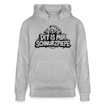 Berliner Bär-Unisex Bio-Hoodie-DIT IS MIR SCHNURZPIEPE - Grau meliert