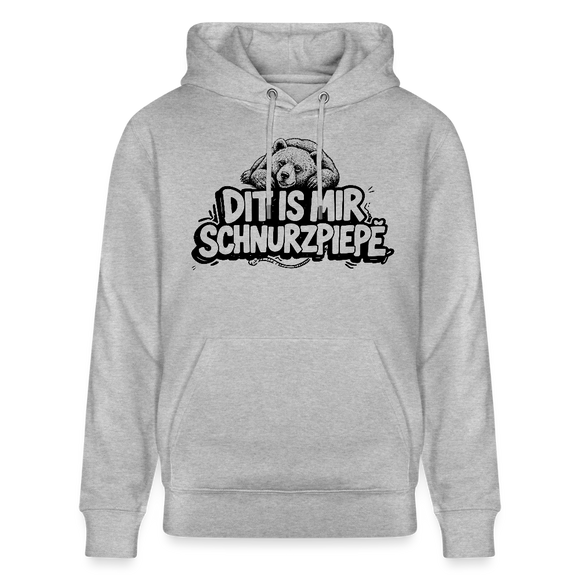 Berliner Bär-Unisex Bio-Hoodie-DIT IS MIR SCHNURZPIEPE - Grau meliert