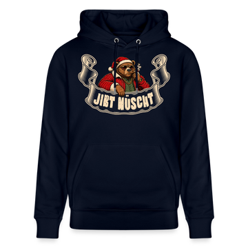 Weihnachten mit Berliner Schnauze-JIBT NÜSCHT-Unisex Bio-Hoodie - Navy
