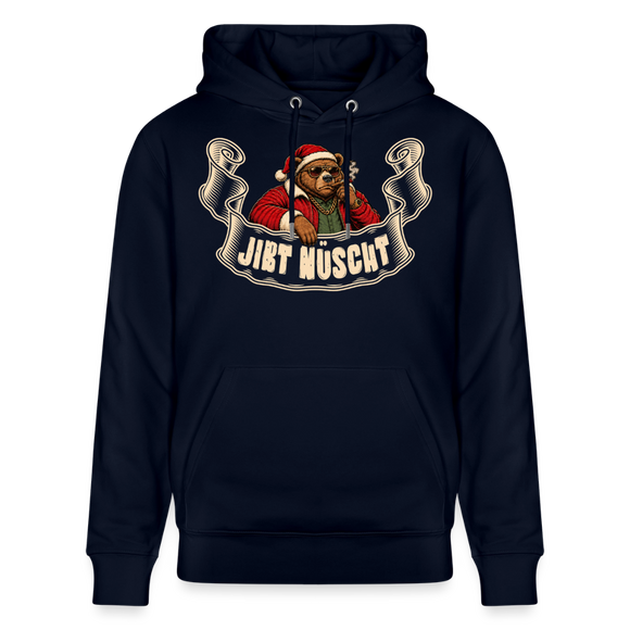 Weihnachten mit Berliner Schnauze-JIBT NÜSCHT-Unisex Bio-Hoodie - Navy