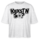 Berlin Shirt mit Berliner Schnauze -KIEKSTN SO?Frauen Boxy Bio-T-Shirt - Weiß meliert