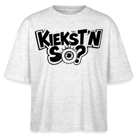 Berlin Shirt mit Berliner Schnauze -KIEKSTN SO?Frauen Boxy Bio-T-Shirt - Weiß meliert