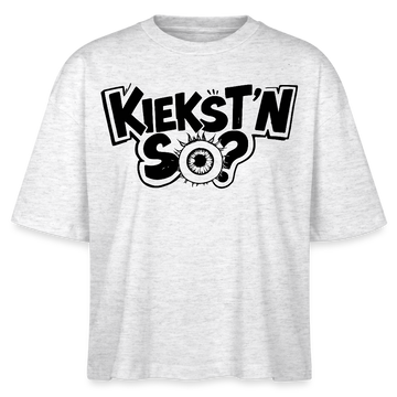 Berlin Shirt mit Berliner Schnauze -KIEKSTN SO?Frauen Boxy Bio-T-Shirt - Weiß meliert