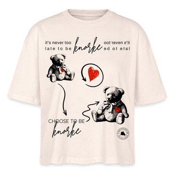 BERLINER KNORKE-Frauen Boxy Bio-T-Shirt - Naturweiß