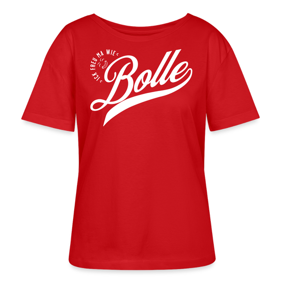 ICK FREU MA WIE BOLLE-Rundhals Frauen Bio-T-Shirt - Rot
