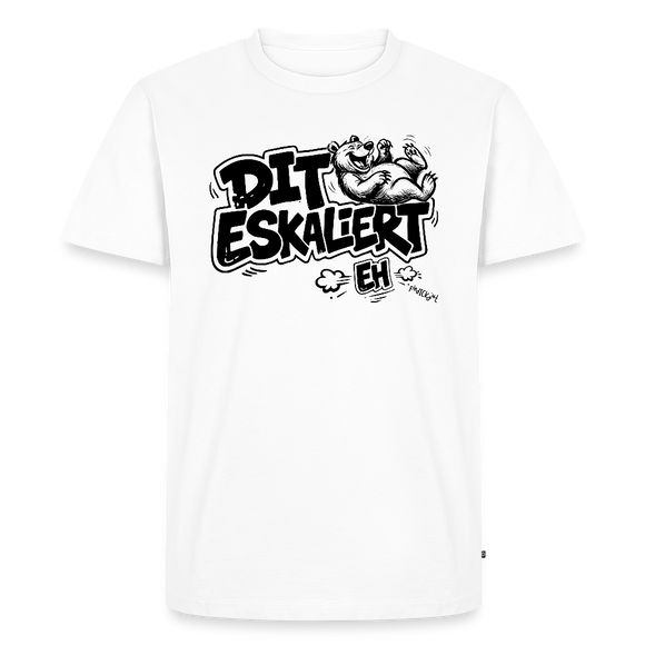 DIT ESKALIERT EH-Männer Premium Bio T-Shirt mit Berliner Schnauze - Weiß