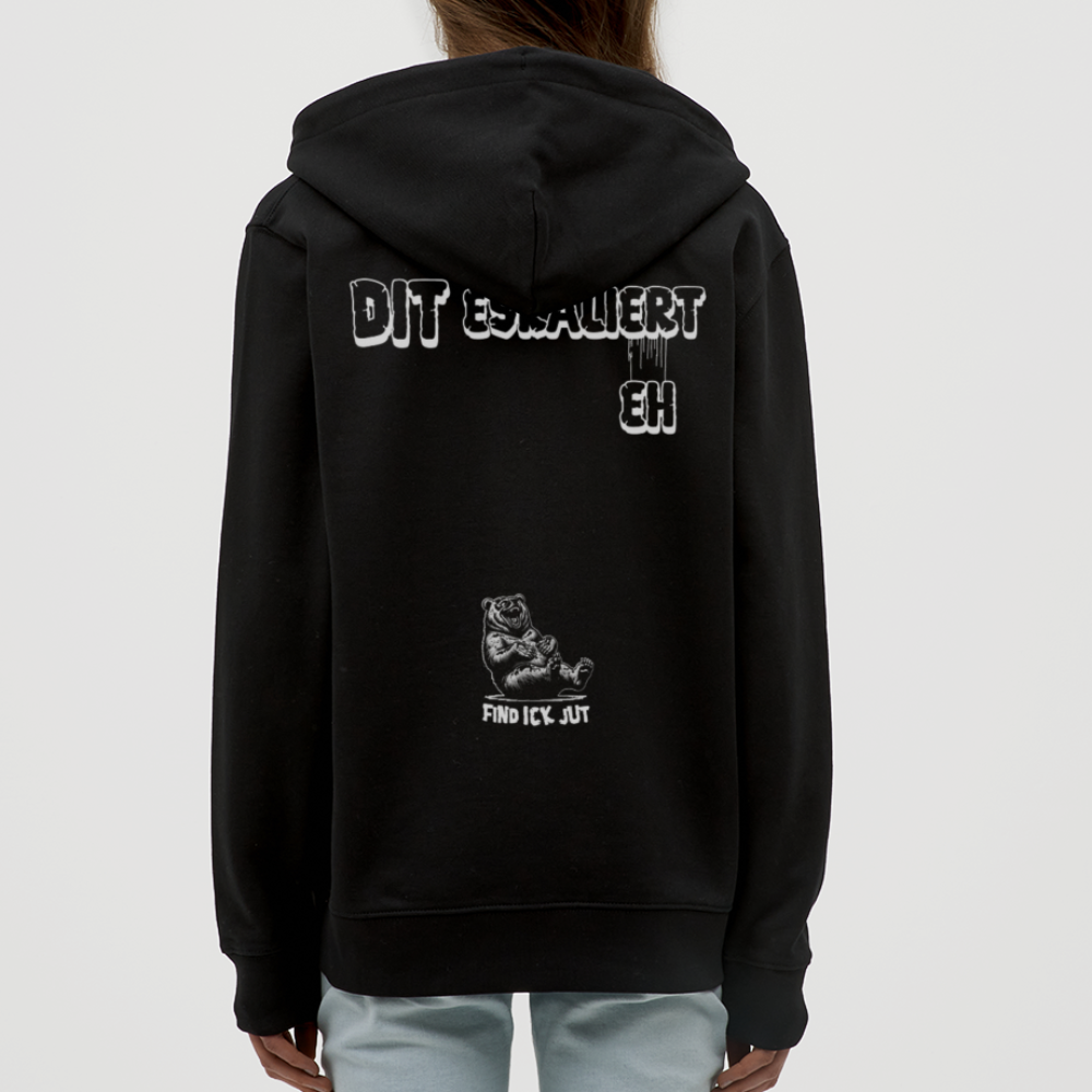 DIT ESKALIERT EH-Unisex Bio-Kapuzenjacke - Schwarz