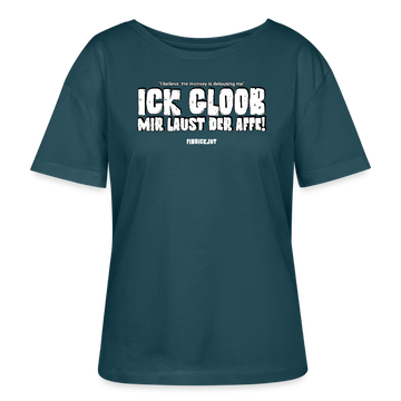 ICK GLOOB MIR LAUST DER AFFE-Rundhals Frauen Bio-T-Shirt - Dunkles Petrol