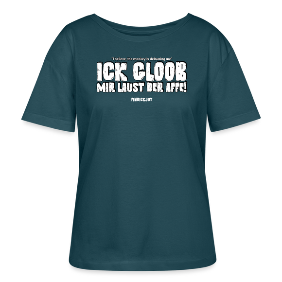 ICK GLOOB MIR LAUST DER AFFE-Rundhals Frauen Bio-T-Shirt - Dunkles Petrol