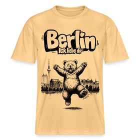 Berlin Souvenir- RELAXED FIT Unisex Bio T-Shirt-BERLIN ICK LIEBE DIR - Hellgelb