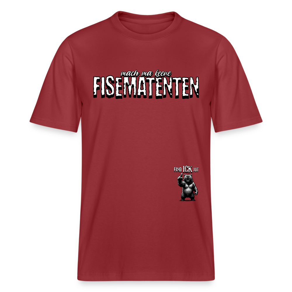 FISEMATENTEN-Relaxed Fit Unisex Bio-T-Shirt - Erdrot