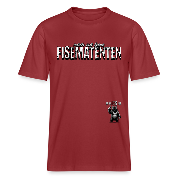 FISEMATENTEN-Relaxed Fit Unisex Bio-T-Shirt - Erdrot