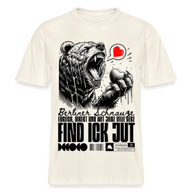 Berlin Souvenir-FIND ICK JUT-Relaxed Fit Unisex Bio-T-Shirt - Naturweiß 