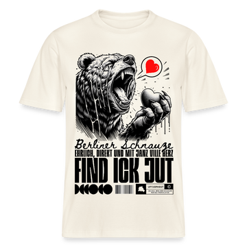 Berlin Souvenir-FIND ICK JUT-Relaxed Fit Unisex Bio-T-Shirt - Naturweiß 