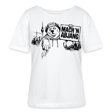 Dit is Berlin-MACH 'N ABJANG-Rundhals Frauen Bio-T-Shirt - Weiß