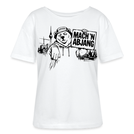 Dit is Berlin-MACH 'N ABJANG-Rundhals Frauen Bio-T-Shirt - Weiß