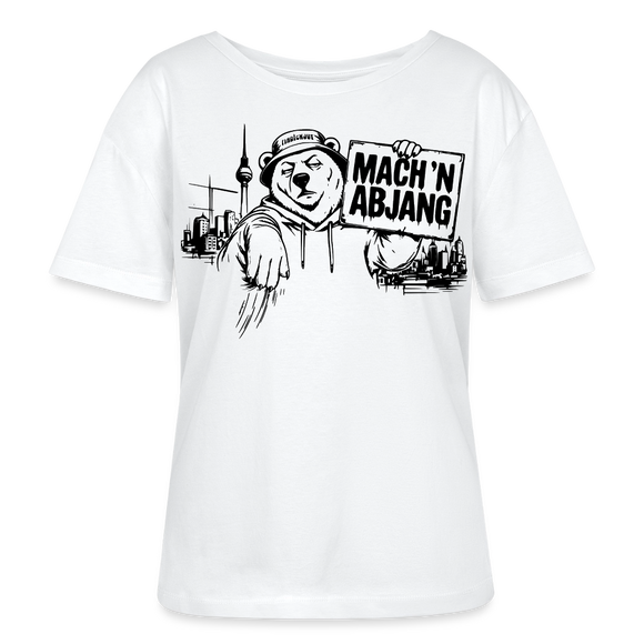 Dit is Berlin-MACH 'N ABJANG-Rundhals Frauen Bio-T-Shirt - Weiß