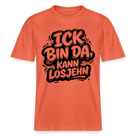 Berlin Shirt-ICK BIN DA, KANN LOSJEHN- RELAXED FIT Unisex Bio T-Shirt - Hellrot