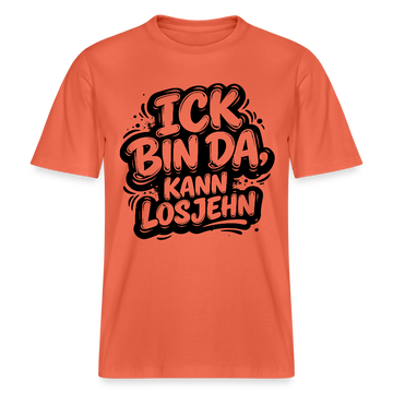 Berlin Shirt-ICK BIN DA, KANN LOSJEHN- RELAXED FIT Unisex Bio T-Shirt - Hellrot
