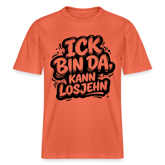 Berlin Shirt-ICK BIN DA, KANN LOSJEHN- RELAXED FIT Unisex Bio T-Shirt - Hellrot