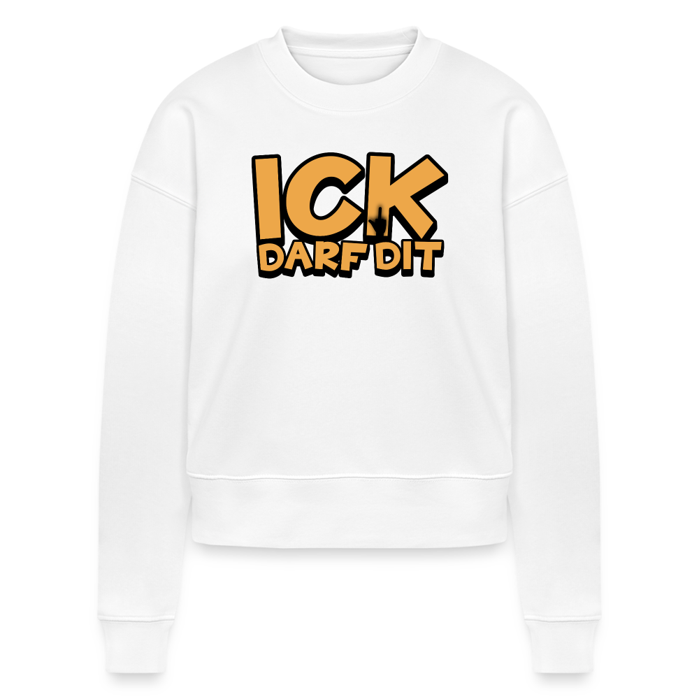 ICK DARF DIT - Cropped Frauen Bio-Sweatshirt - Weiß