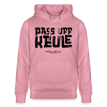 Berliner Spruch-PASS UFF KEULE-Unisex Bio-Hoodie mit Berliner Schnauze - Lila Traum